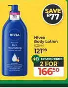 Dis-Chem Nivea Body Lotion 625ml - 2 for offer