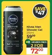 Dis-Chem Nivea Men Shower Gel 250ml - 2 for offer
