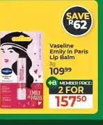 Dis-Chem Vaseline Emily in Paris Lip Balm 3g - 2 for offer