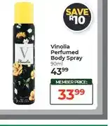 Dis-Chem Vinolia Perfumed Body Spray 90ml offer