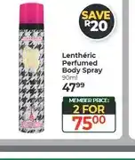 Dis-Chem Lenthéric Perfumed Body Spray 90ml - 2 for offer