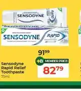 Dis-Chem Sensodyne Rapid Relief Toothpaste 75ml offer