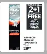 Dis-Chem White Glo Charcoal Toothpaste 75ml offer