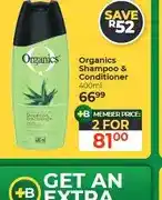 Dis-Chem Organics Shampoo & Conditioner 400ml - 2 for offer