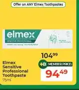 Dis-Chem Elmex Sensitive Professional Toothpaste 75ml offer