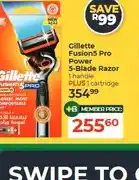 Dis-Chem Gillette Fusion5 Pro Power 5-Blade Razor 1 handle PLUS 1 cartridge offer