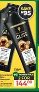 Dis-Chem Schwarzkopf Gliss Shampoo OR Conditioner 360ml/400ml - 2 for offer
