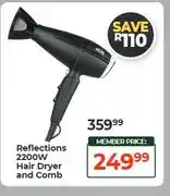 Dis-Chem Reflections 2200W Hair Dryer and Comb offer