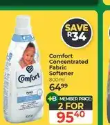 Dis-Chem Comfort Concentrated Fabric Softener 800ml - 2 for offer