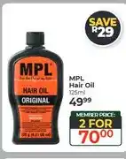 Dis-Chem MPL Hair Oil 125ml - 2 for offer