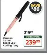 Dis-Chem Carmen 32mm Esprit LED Curling Tong offer