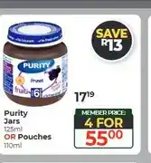 Dis-Chem Purity Jars 125ml OR Pouches 110ml - 4 for offer