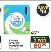 Dis-Chem Lil-Lets Smartfit Pantyliners 100-pack - 2 for offer
