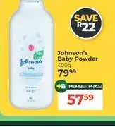 Dis-Chem Johnson's Baby Powder 400g offer