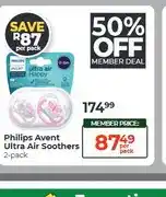 Dis-Chem Philips Avent Ultra Air Soothers 2-pack offer
