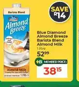 Dis-Chem Blue Diamond Almond Breeze Barista Blend Almond Milk 1 litre offer