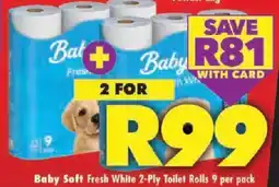 Shoprite Baby Soft Fresh White Toilet Rolls offer