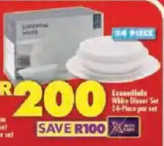 Shoprite Essentials White Dinner Set offer