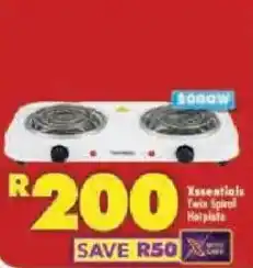 Shoprite Essentials Twin Spiral Hotplate offer