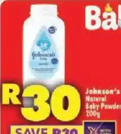 Shoprite Johnson's Natural Baby Powder offer
