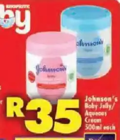 Shoprite Johnson's Baby Jelly/Aqueous Cream offer