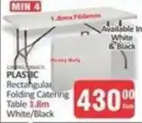KitKat Cash and Carry PLASTIC Rectangular Folding Catering Table 1.8m White/Black offer