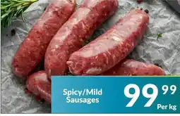 Super Save Spicy/Mild Sausages offer