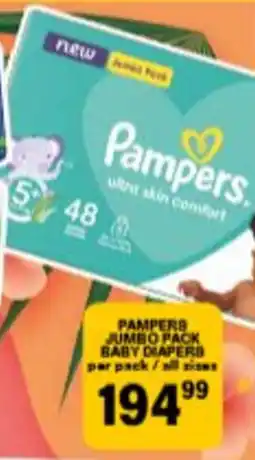 Giant Hyper Pampers baby diapers offer