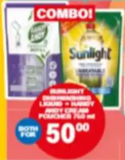 Giant Hyper Sunlight Dishwashing Liquid + Handy Andy Cream Pouches offer