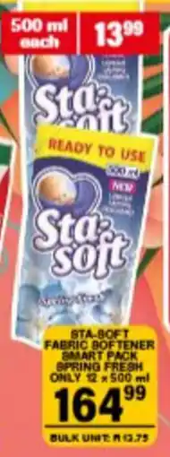 Giant Hyper Sta-soft Fabric Softener Smart Pack Spring Fresh offer