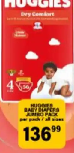 Giant Hyper HUGGIES BABY DIAPERS offer