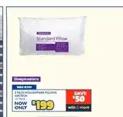 Russells 2 Pack Hollowfibre Pillows 45x70cm offer