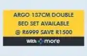 Russells ARGO 137CM DOUBLE BED SET AVAILABLE offer