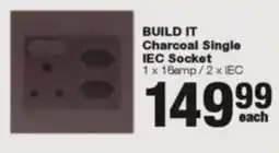 Build It Build it Charcoal Single IEC Socket offer