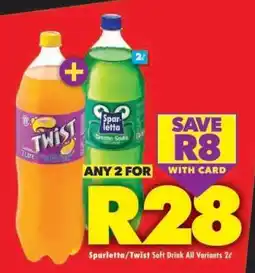 Shoprite Sparletta/Twist Soft Drink All Variants 2ℓ offer