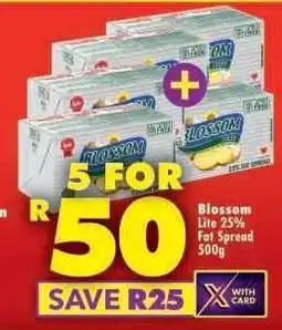 Shoprite BLOSSOM LITE 25% FAT SPREAD 500g offer