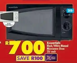 Shoprite Xssentials Black/White Manual Microwave Oven offer