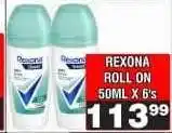 Advance Cash n Carry REXONA ROLL ON 50ML X 6's offer
