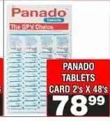 Advance Cash n Carry PANADO TABLETS CARD 2's X 48's offer