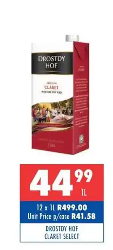 Ultra Liquors DROSTDY HOF CLARET SELECT offer