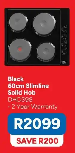 OK Furniture Black 60cm Slimline Solid Hob offer