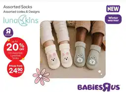 BabiesRUs Luna Skins Assorted Socks offer