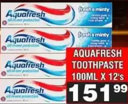 Advance Cash n Carry Aquafresh Toothpaste offer