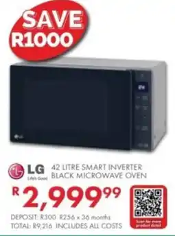 Beares LG 42 LITRE SMART INVERTER BLACK MICROWAVE OVEN offer