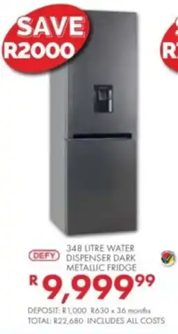 Beares Defy 348 Litre Water Dispenser Dark Metallic Fridge offer