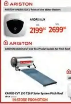 Easy Build ARISTON ANDRIS LUX Point of Use Water Heaters offer