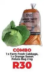 Food Lover's Market Lovers+ - farm fresh cabbage, orange sweet potato offer