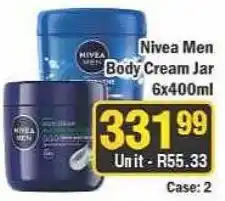 J&E Cash and Carry Nivea Men Body Cream Jar offer