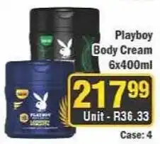 J&E Cash and Carry Playboy Body Cream offer