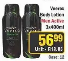 J&E Cash and Carry Veerox Body Lotion Men Active offer